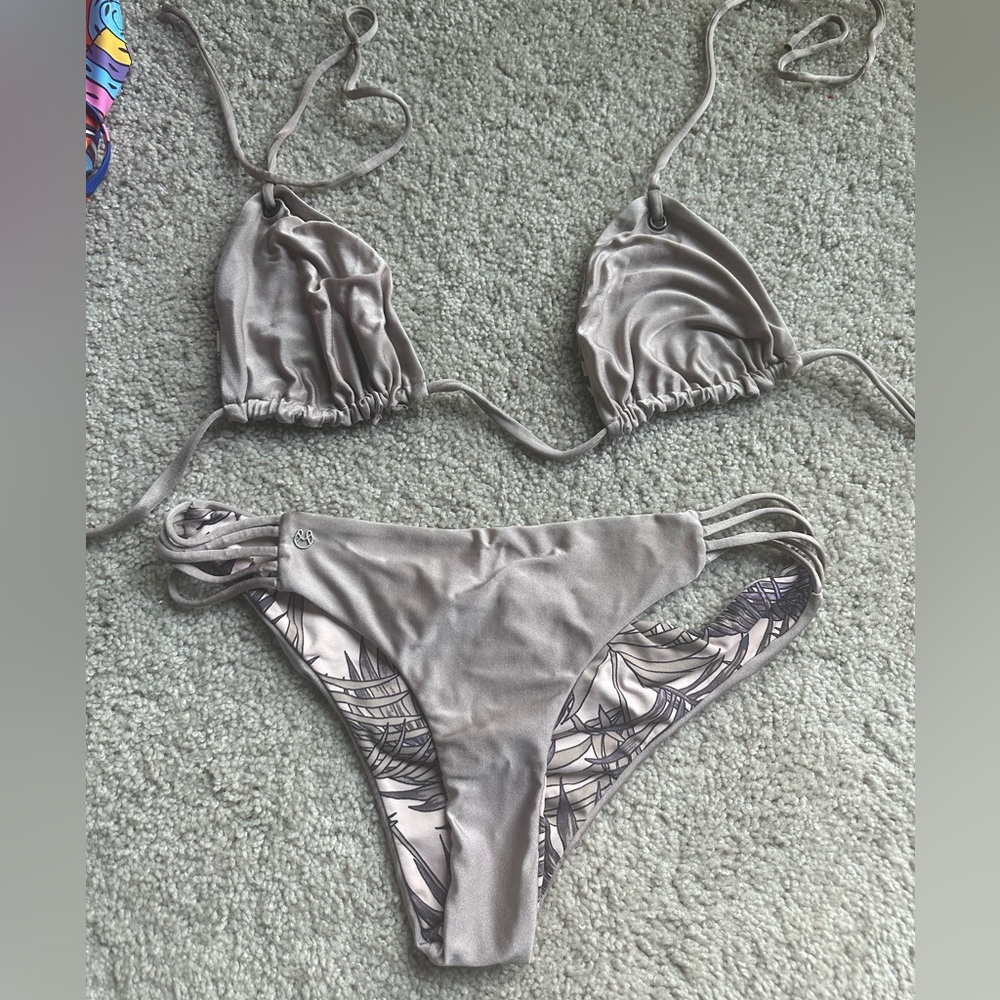 Lavender (slight shimmer) reversible bikini